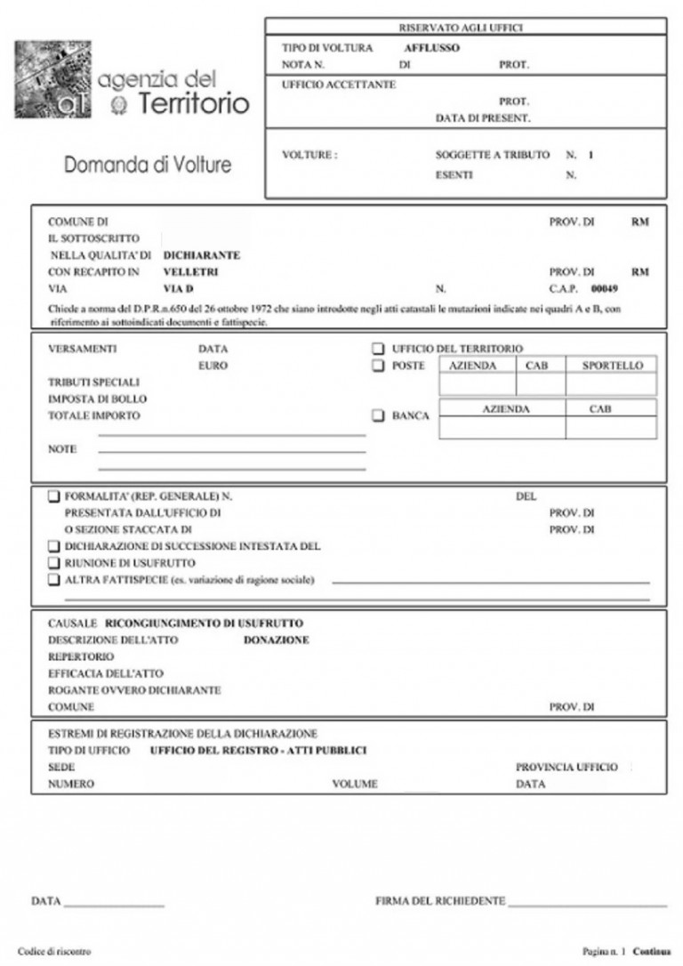 Certificato Contestuale o Cumulativo Dati anagrafici Zerocrazia