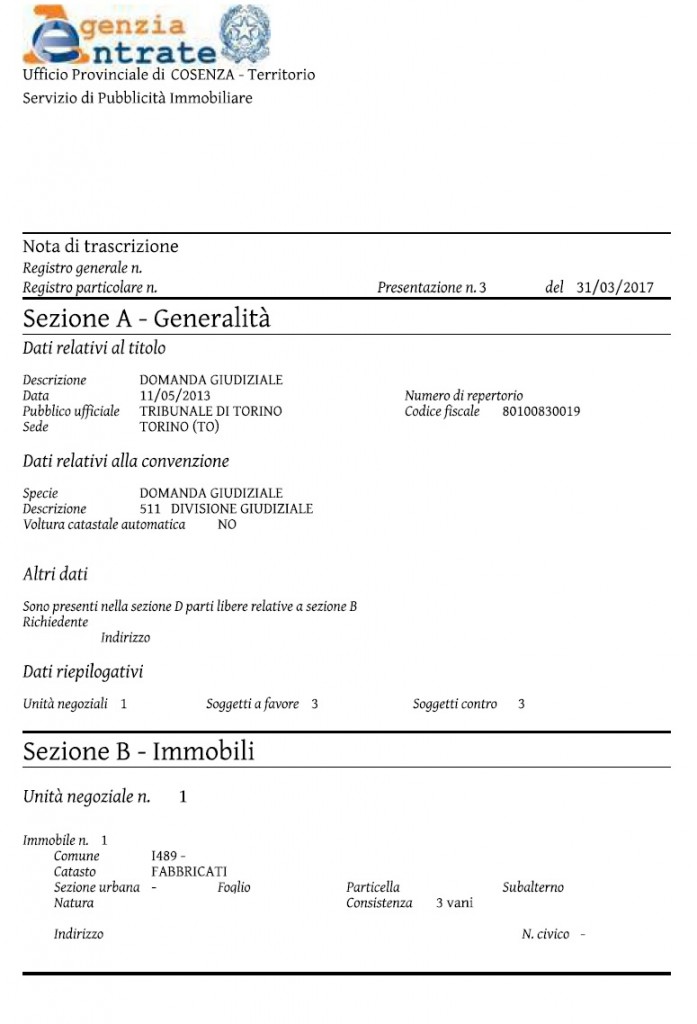 Certificato Contestuale o Cumulativo Dati anagrafici Zerocrazia