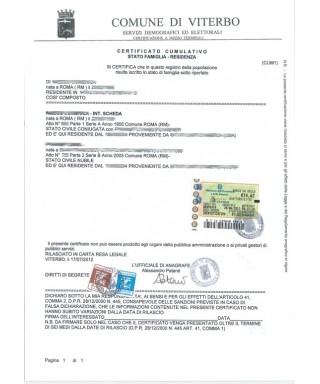 Certificato anagrafico cumulativo