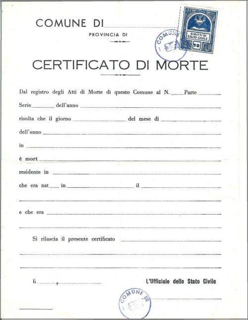 Certificato di morte